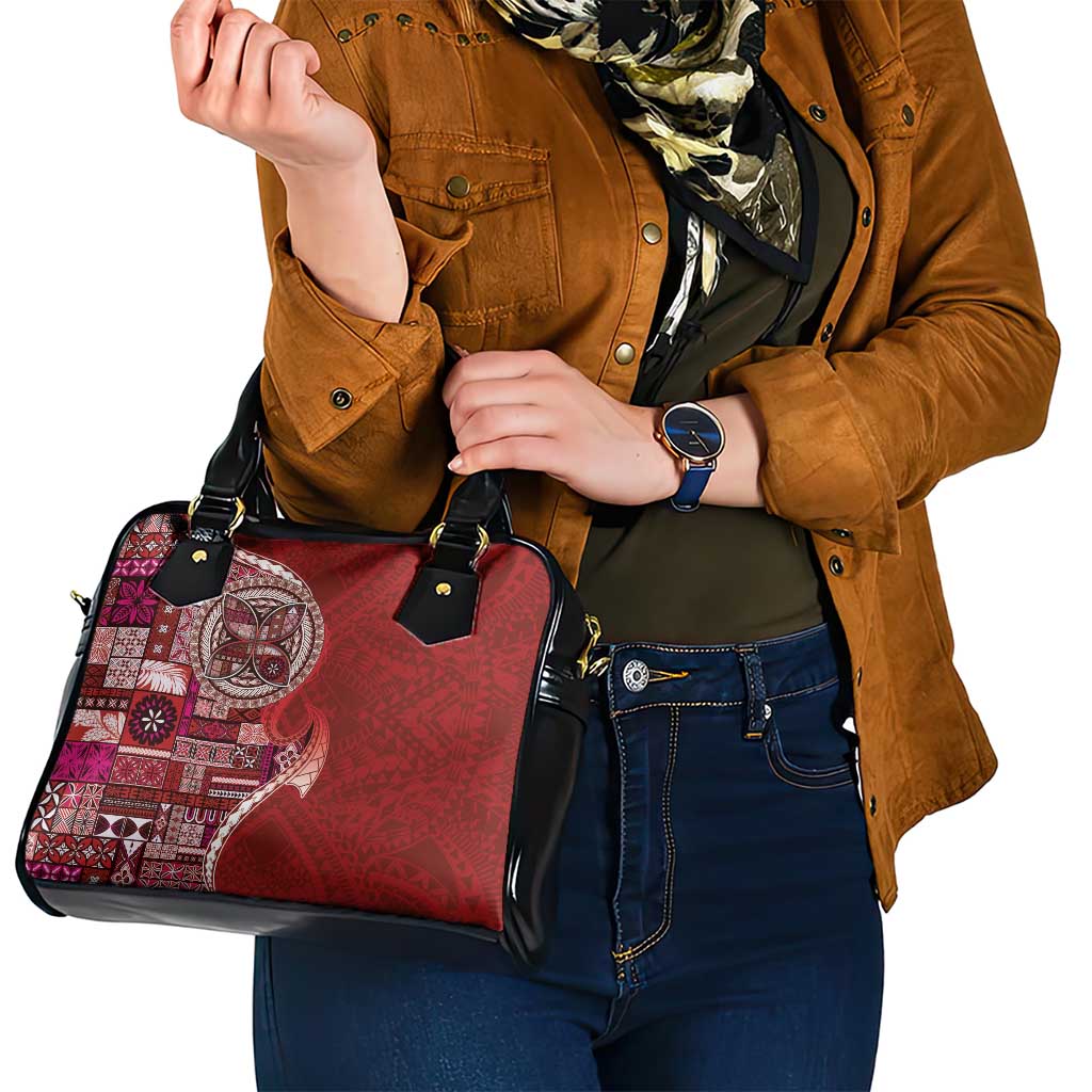 Samoan Siapo Art Tattoo Polynesian Pattern Shoulder Handbag Red Color - Polynesian Pride