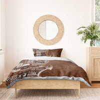 Samoan Siapo Art Tattoo Polynesian Pattern Bedding Set Brown Color - Polynesian Pride