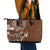 Samoan Siapo Art Tattoo Polynesian Pattern Leather Tote Bag Brown Color - Polynesian Pride