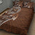 Samoan Siapo Art Tattoo Polynesian Pattern Quilt Bed Set Brown Color - Polynesian Pride