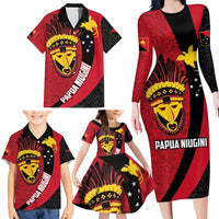 Papua New Guinea Mask Festival Family Matching Long Sleeve Bodycon Dress and Hawaiian Shirt Papua Niugini Tribe Mask Melanesian Pattern LT03 - Polynesian Pride