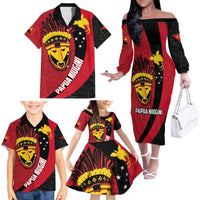Papua New Guinea Mask Festival Family Matching Off The Shoulder Long Sleeve Dress and Hawaiian Shirt Papua Niugini Tribe Mask Melanesian Pattern LT03 - Polynesian Pride