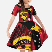Papua New Guinea Mask Festival Family Matching Tank Maxi Dress and Hawaiian Shirt Papua Niugini Tribe Mask Melanesian Pattern LT03 Daughter's Dress Red - Polynesian Pride