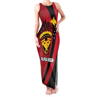 Papua New Guinea Mask Festival Family Matching Tank Maxi Dress and Hawaiian Shirt Papua Niugini Tribe Mask Melanesian Pattern LT03 Mom's Dress Red - Polynesian Pride