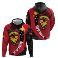 Papua New Guinea Mask Festival Zip Hoodie Papua Niugini Tribe Mask Melanesian Pattern