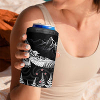New Zealand Kea Bird 4 in 1 Can Cooler Tumbler Maori Tattoo and Silver Fern Black Color LT03 - Polynesian Pride