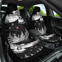 New Zealand Kea Bird Car Seat Cover Maori Tattoo and Silver Fern Black Color LT03 One Size Black - Polynesian Pride