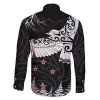 New Zealand Kea Bird Family Matching Puletasi and Hawaiian Shirt Maori Tattoo and Silver Fern Black Color LT03 - Polynesian Pride