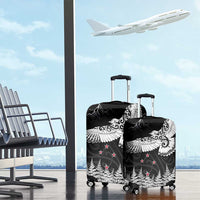 New Zealand Kea Bird Luggage Cover Maori Tattoo and Silver Fern Black Color LT03 - Polynesian Pride