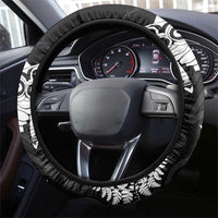 New Zealand Kea Bird Steering Wheel Cover Maori Tattoo and Silver Fern Black Color LT03 - Polynesian Pride