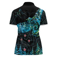 New Zealand Kea Bird Women Polo Shirt Maori Tattoo and Silver Fern Paua Shell Style LT03 - Polynesian Pride