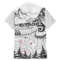 New Zealand Kea Bird Family Matching Summer Maxi Dress and Hawaiian Shirt Maori Tattoo and Silver Fern White Color LT03 - Polynesian Pride