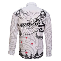 New Zealand Kea Bird Family Matching Summer Maxi Dress and Hawaiian Shirt Maori Tattoo and Silver Fern White Color LT03 - Polynesian Pride