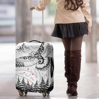 New Zealand Kea Bird Luggage Cover Maori Tattoo and Silver Fern White Color LT03 - Polynesian Pride