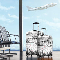 New Zealand Kea Bird Luggage Cover Maori Tattoo and Silver Fern White Color LT03 - Polynesian Pride