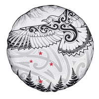 New Zealand Kea Bird Spare Tire Cover Maori Tattoo and Silver Fern White Color LT03 - Polynesian Pride