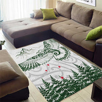 New Zealand Kea Bird Area Rug Maori Tattoo and Silver Fern Green Color LT03 - Polynesian Pride