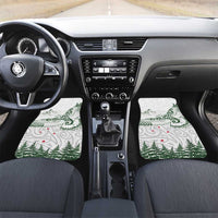 New Zealand Kea Bird Car Mats Maori Tattoo and Silver Fern Green Color LT03 Set 2pcs - Front White - Polynesian Pride