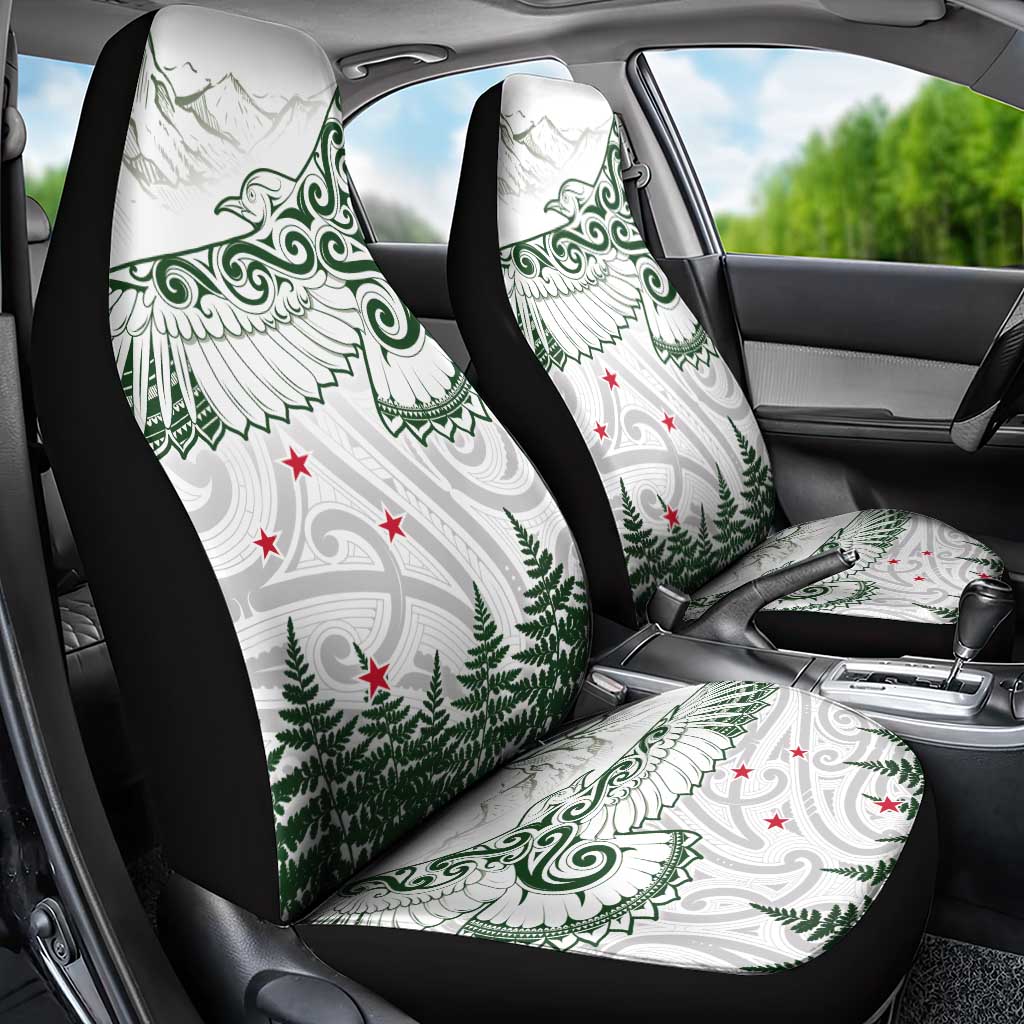 New Zealand Kea Bird Car Seat Cover Maori Tattoo and Silver Fern Green Color LT03 - Polynesian Pride