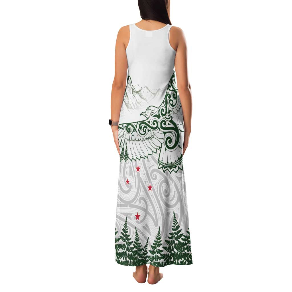 New Zealand Kea Bird Family Matching Tank Maxi Dress and Hawaiian Shirt Maori Tattoo and Silver Fern Green Color LT03 - Polynesian Pride