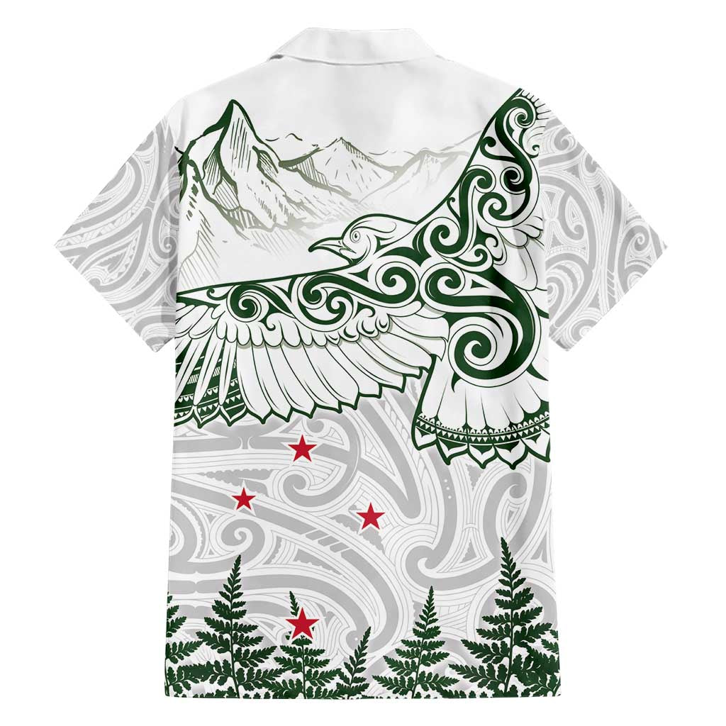 New Zealand Kea Bird Hawaiian Shirt Maori Tattoo and Silver Fern Green Color LT03 - Polynesian Pride