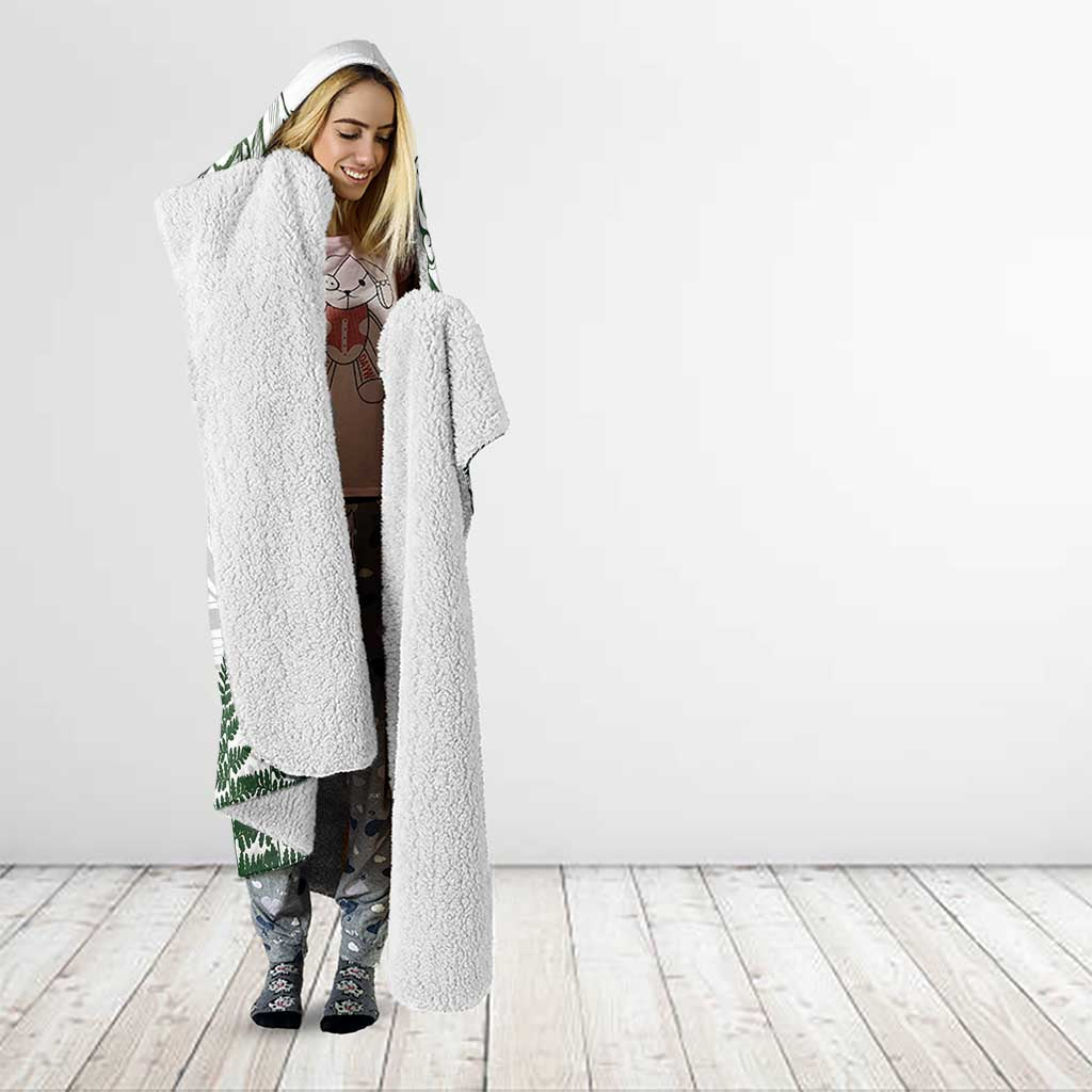 New Zealand Kea Bird Hooded Blanket Maori Tattoo and Silver Fern Green Color LT03 - Polynesian Pride