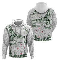 New Zealand Kea Bird Hoodie Maori Tattoo and Silver Fern Green Color LT03 - Polynesian Pride