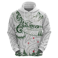 New Zealand Kea Bird Hoodie Maori Tattoo and Silver Fern Green Color LT03 - Polynesian Pride