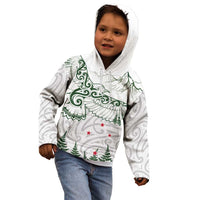 New Zealand Kea Bird Kid Hoodie Maori Tattoo and Silver Fern Green Color LT03 - Polynesian Pride