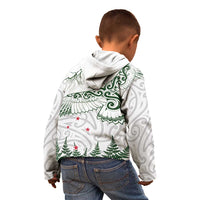 New Zealand Kea Bird Kid Hoodie Maori Tattoo and Silver Fern Green Color LT03 - Polynesian Pride