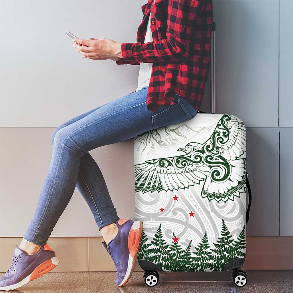 New Zealand Kea Bird Luggage Cover Maori Tattoo and Silver Fern Green Color LT03 - Polynesian Pride