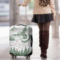 New Zealand Kea Bird Luggage Cover Maori Tattoo and Silver Fern Green Color LT03 - Polynesian Pride