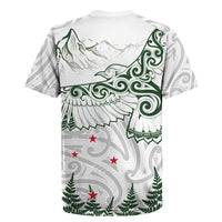 New Zealand Kea Bird Rugby Jersey Maori Tattoo and Silver Fern Green Color LT03 - Polynesian Pride