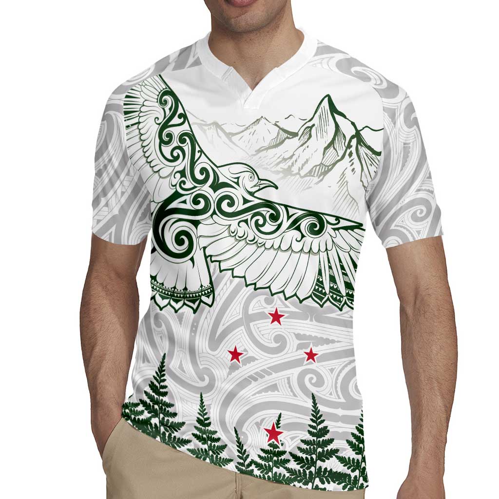 New Zealand Kea Bird Rugby Jersey Maori Tattoo and Silver Fern Green Color LT03 - Polynesian Pride