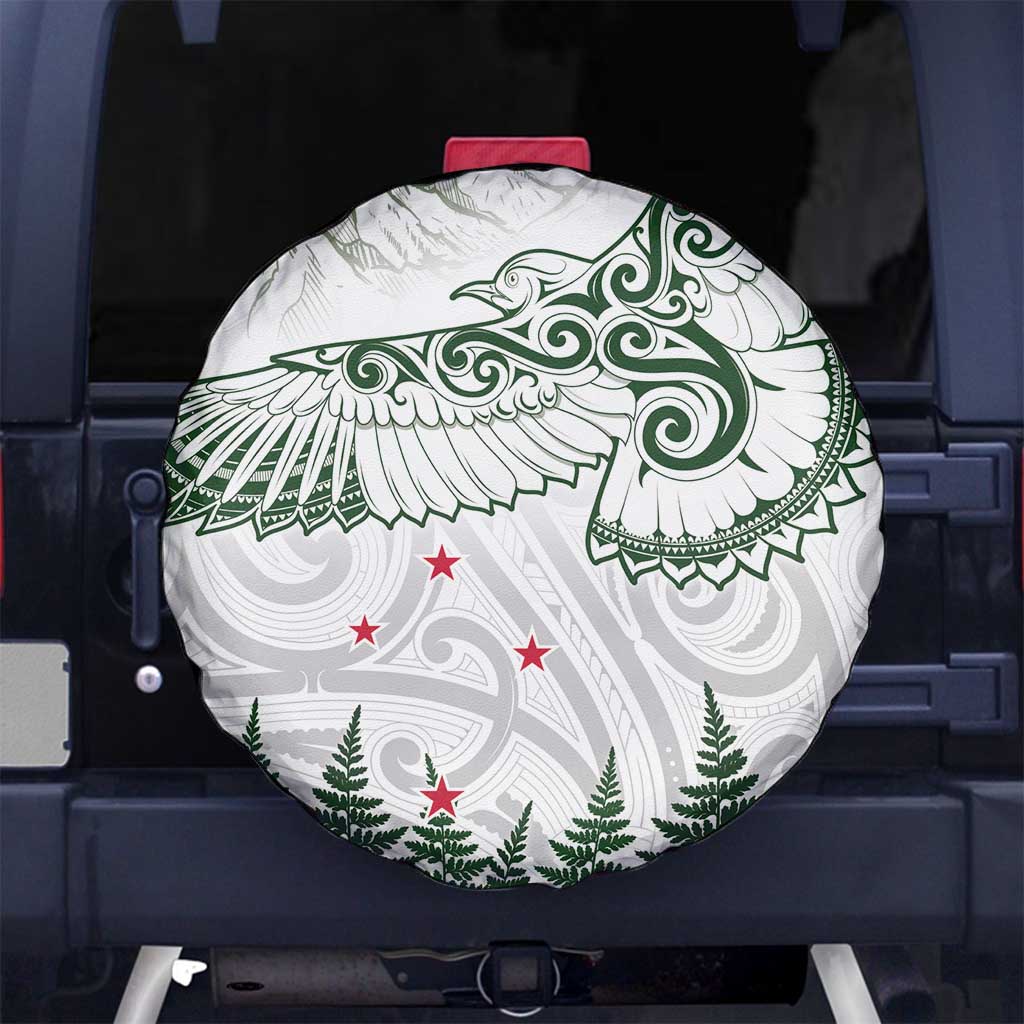 New Zealand Kea Bird Spare Tire Cover Maori Tattoo and Silver Fern Green Color LT03 - Polynesian Pride