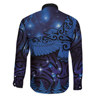 New Zealand Kea Bird Family Matching Off Shoulder Short Dress and Hawaiian Shirt Maori Tattoo and Silver Fern Matariki Style LT03 - Polynesian Pride