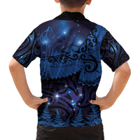 New Zealand Kea Bird Family Matching Puletasi and Hawaiian Shirt Maori Tattoo and Silver Fern Matariki Style LT03 - Polynesian Pride