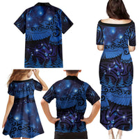 New Zealand Kea Bird Family Matching Puletasi and Hawaiian Shirt Maori Tattoo and Silver Fern Matariki Style LT03 - Polynesian Pride