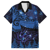 New Zealand Kea Bird Hawaiian Shirt Maori Tattoo and Silver Fern Matariki Style LT03 Blue - Polynesian Pride