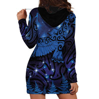 New Zealand Kea Bird Hoodie Dress Maori Tattoo and Silver Fern Matariki Style LT03 - Polynesian Pride
