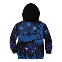 New Zealand Kea Bird Kid Hoodie Maori Tattoo and Silver Fern Matariki Style LT03 - Polynesian Pride