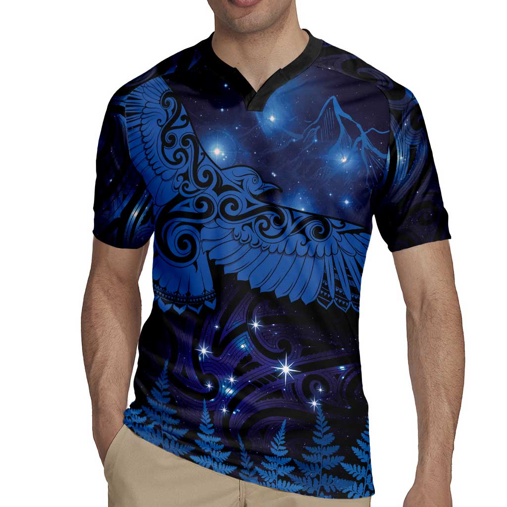 New Zealand Kea Bird Rugby Jersey Maori Tattoo and Silver Fern Matariki Style