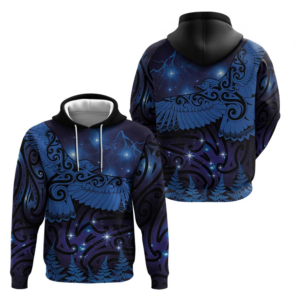 New Zealand Kea Bird Zip Hoodie Maori Tattoo and Silver Fern Matariki Style LT03 - Polynesian Pride