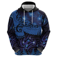 New Zealand Kea Bird Zip Hoodie Maori Tattoo and Silver Fern Matariki Style LT03 - Polynesian Pride