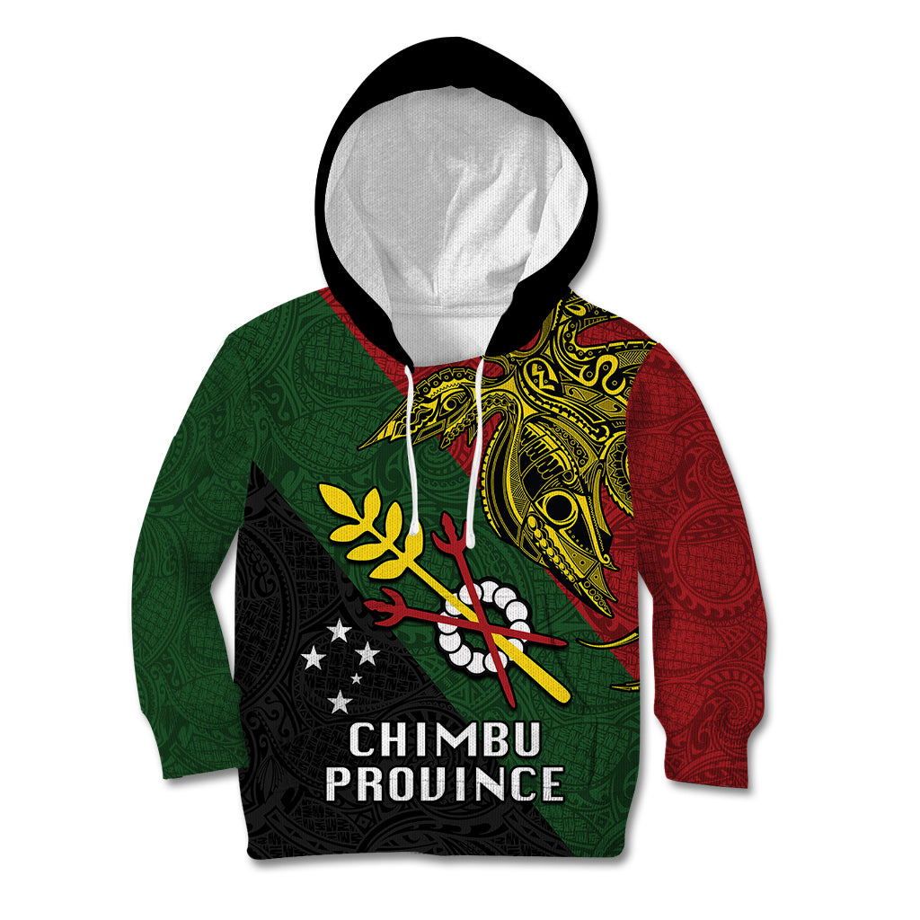 Papua New Guinea Chimbu Province Kid Hoodie PNG Birds Of Paradise Polynesian Arty Style LT03 Hoodie Green - Polynesian Pride