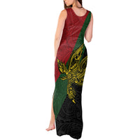 Custom Papua New Guinea Chimbu Province Tank Maxi Dress PNG Birds Of Paradise Polynesian Arty Style LT03 - Polynesian Pride