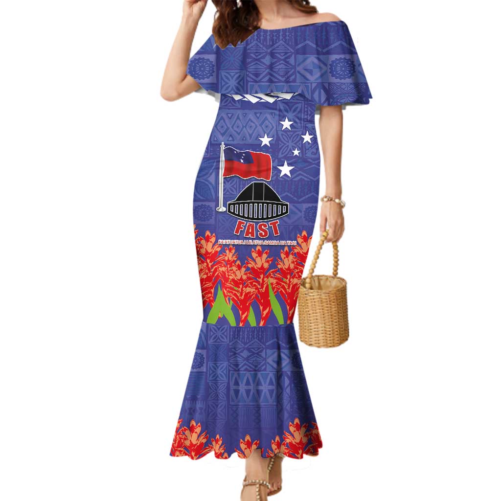 FAST Party Samoa Family Matching Mermaid Dress and Hawaiian Shirt Ula Fala Teuila Polynesian Tapa Pattern