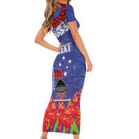 FAST Party Samoa Family Matching Short Sleeve Bodycon Dress and Hawaiian Shirt Ula Fala Teuila Polynesian Tapa Pattern