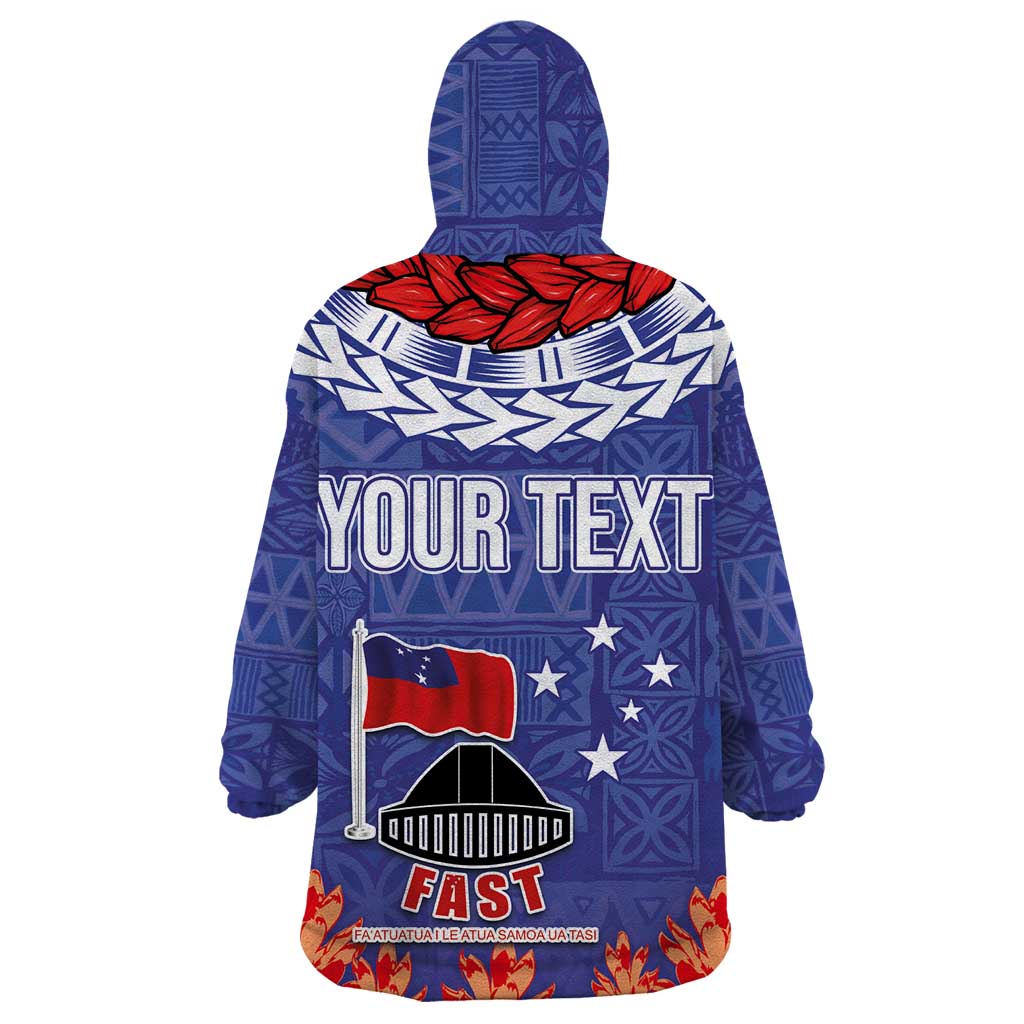 FAST Party Samoa Wearable Blanket Hoodie Ula Fala Teuila Polynesian Tapa Pattern