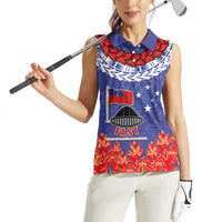 FAST Party Samoa Women Sleeveless Polo Shirt Ula Fala Teuila Polynesian Tapa Pattern